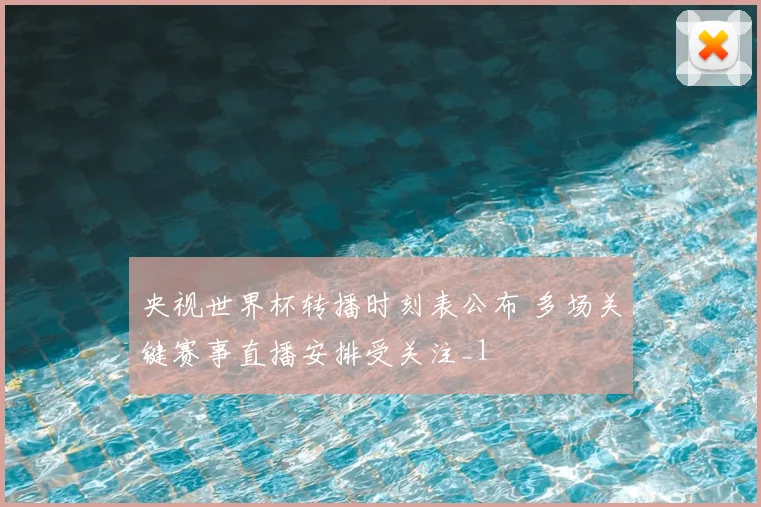央视世界杯转播时刻表公布 多场关键赛事直播安排受关注_1