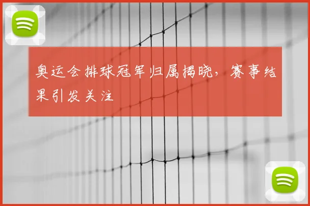 奥运会排球冠军归属揭晓,赛事结果引发关注